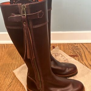 Penelope Chilvers Riding Tassel Boots (Conker, Size 38 - Never worn outside!)
